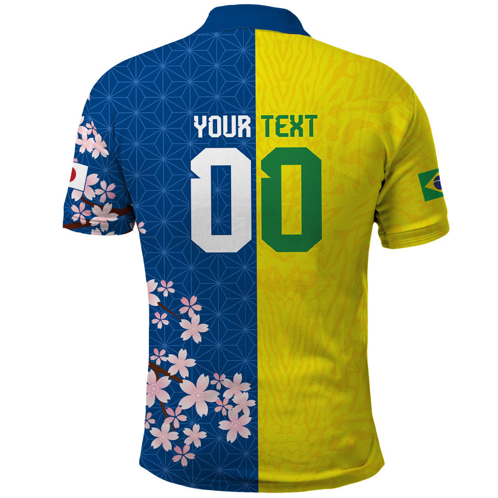 Custom Brazil Japan Football Polo Shirt Cultural Fusion Heritage
