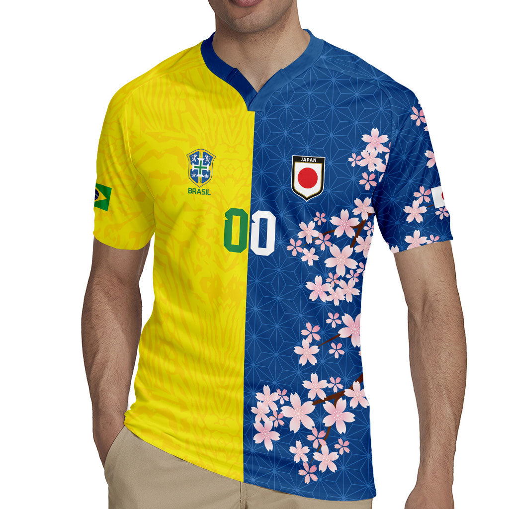 Custom Brazil Japan Football Rugby Jersey Cultural Fusion Heritage