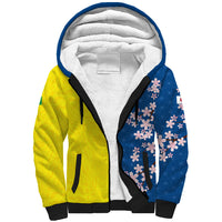 Custom Brazil Japan Football Sherpa Hoodie Cultural Fusion Heritage
