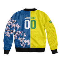 Custom Brazil Japan Football Sleeve Zip Bomber Jacket Cultural Fusion Heritage