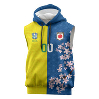 Custom Brazil Japan Football Sleeveless Hoodie Cultural Fusion Heritage