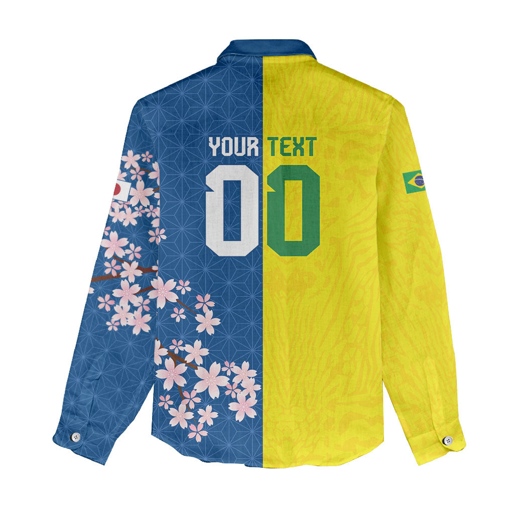 Custom Brazil Japan Football Women Casual Shirt Cultural Fusion Heritage