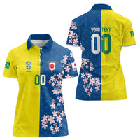 Custom Brazil Japan Football Women Polo Shirt Cultural Fusion Heritage