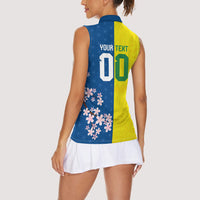 Custom Brazil Japan Football Women Sleeveless Polo Shirt Cultural Fusion Heritage