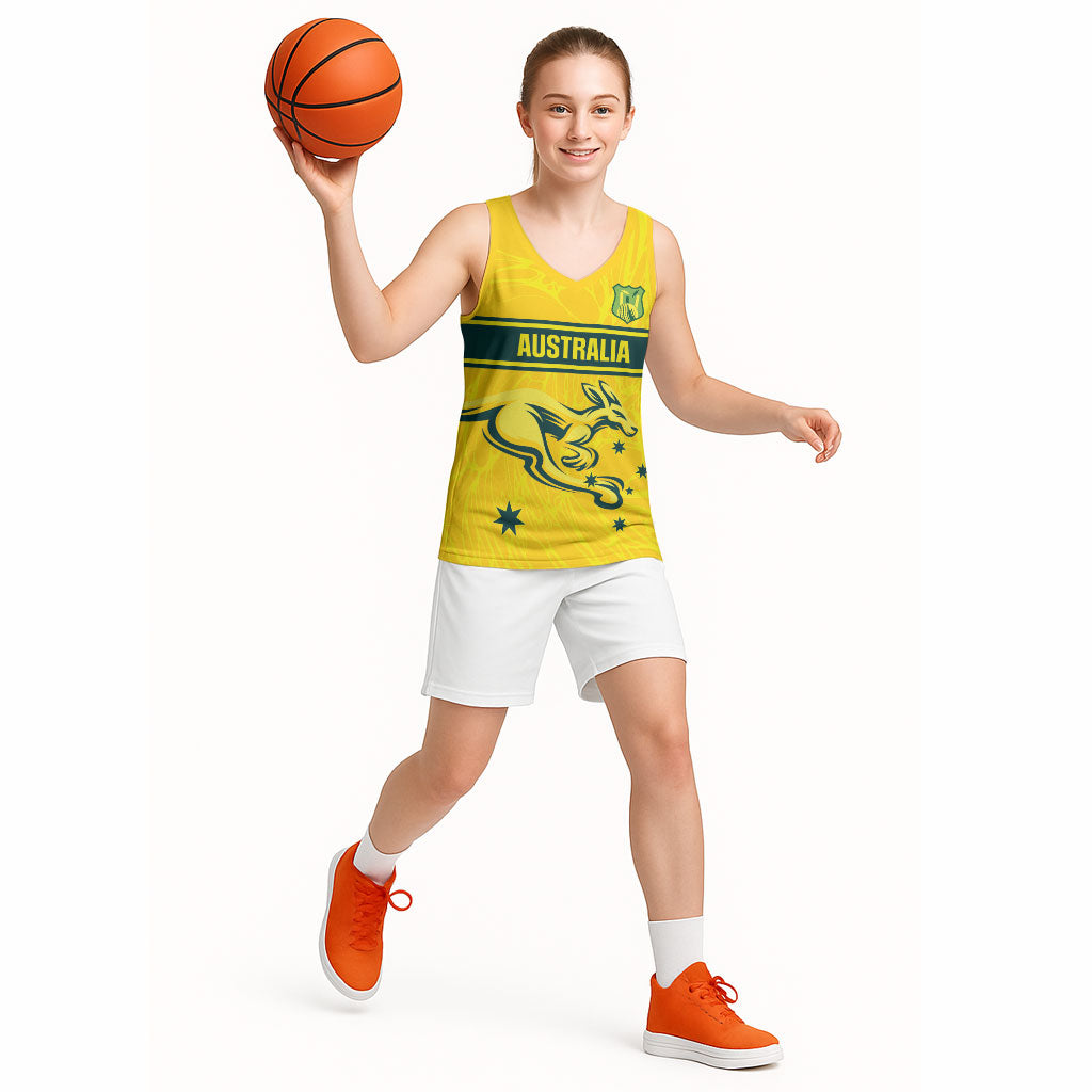 World Cricket Custom Australia Basketball Jersey Aussie! Aussie! Oi! Oi! Oi!