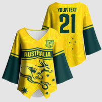 World Cricket Custom Australia Kimono Sleeve Blouse Aussie! Aussie! Oi! Oi! Oi!