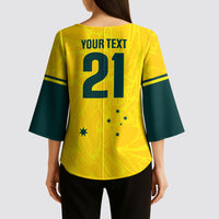 World Cricket Custom Australia Kimono Sleeve Blouse Aussie! Aussie! Oi! Oi! Oi!