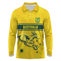 World Cricket Custom Australia Long Sleeve Polo Shirt Aussie! Aussie! Oi! Oi! Oi!