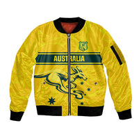 World Cricket Custom Australia Sleeve Zip Bomber Jacket Aussie! Aussie! Oi! Oi! Oi!
