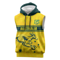 World Cricket Custom Australia Sleeveless Hoodie Aussie! Aussie! Oi! Oi! Oi!