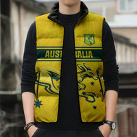 World Cricket Custom Australia Sleeveless Puffer Jacket Aussie! Aussie! Oi! Oi! Oi!