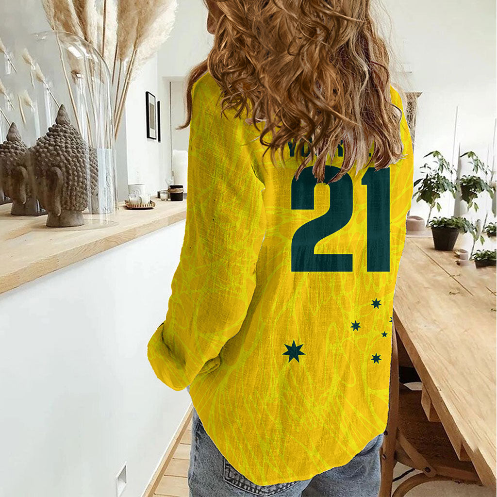 World Cricket Custom Australia Women Casual Shirt Aussie! Aussie! Oi! Oi! Oi!