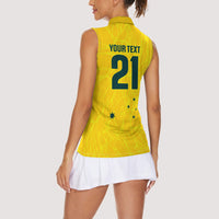 World Cricket Custom Australia Women Sleeveless Polo Shirt Aussie! Aussie! Oi! Oi! Oi!