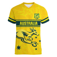 World Cricket Custom Australia Women V-Neck T-Shirt Aussie! Aussie! Oi! Oi! Oi!
