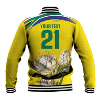 World Cricket Custom South Africa Baseball Jacket Protea Flower Come On Proteas!