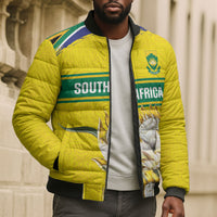 World Cricket Custom South Africa Bomber Puffer Jacket Protea Flower Come On Proteas!