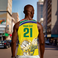 World Cricket Custom South Africa Men Tank Top Protea Flower Come On Proteas!
