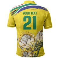 World Cricket Custom South Africa Polo Shirt Protea Flower Come On Proteas!