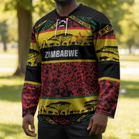 World Cricket Custom Zimbabwe Hockey Jersey Zimbabwe Bird Go Chevrons!