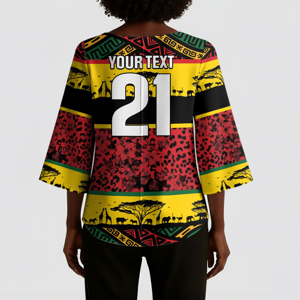 World Cricket Custom Zimbabwe Kimono Sleeve Blouse Zimbabwe Bird Go Chevrons!