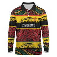 World Cricket Custom Zimbabwe Long Sleeve Polo Shirt Zimbabwe Bird Go Chevrons!