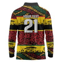 World Cricket Custom Zimbabwe Long Sleeve Polo Shirt Zimbabwe Bird Go Chevrons!