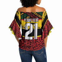 World Cricket Custom Zimbabwe Off Shoulder Wrap Waist Top Zimbabwe Bird Go Chevrons!