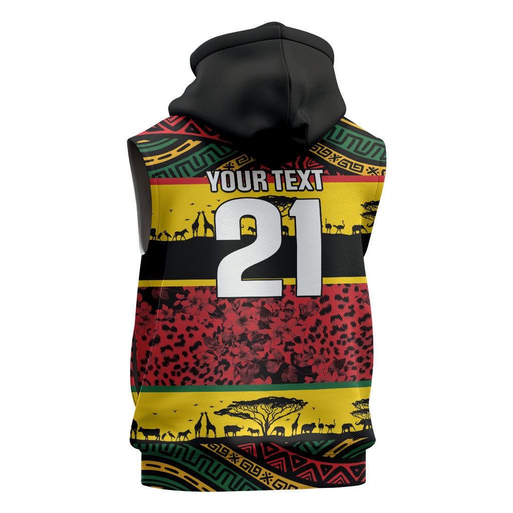World Cricket Custom Zimbabwe Sleeveless Hoodie Zimbabwe Bird Go Chevrons!