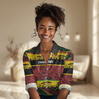 World Cricket Custom Zimbabwe Women Casual Shirt Zimbabwe Bird Go Chevrons!