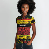 World Cricket Custom Zimbabwe Women Polo Shirt Zimbabwe Bird Go Chevrons!