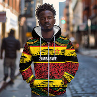 World Cricket Custom Zimbabwe Zip Hoodie Zimbabwe Bird Go Chevrons!