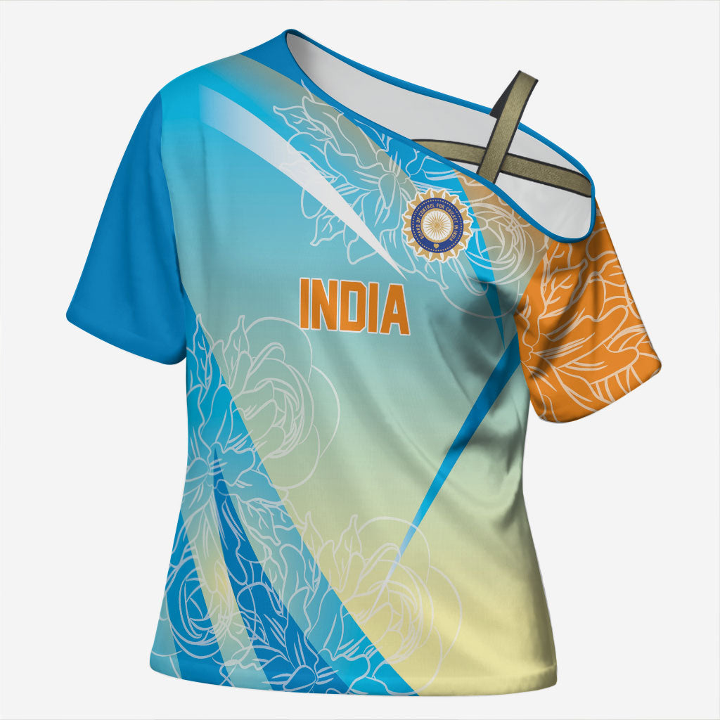 World Cricket Custom India Cross Shoulder Shirt Ashoka Chakra Jeetega Bhai Jeetega India Jeetega!