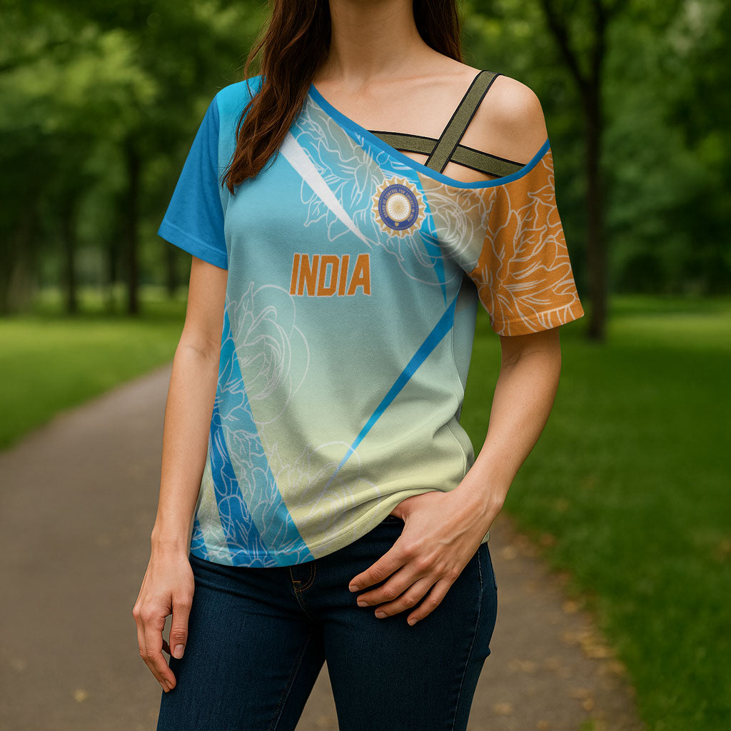 World Cricket Custom India Cross Shoulder Shirt Ashoka Chakra Jeetega Bhai Jeetega India Jeetega!