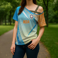World Cricket Custom India Cross Shoulder Shirt Ashoka Chakra Jeetega Bhai Jeetega India Jeetega!