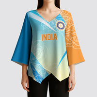 World Cricket Custom India Kimono Sleeve Blouse Ashoka Chakra Jeetega Bhai Jeetega India Jeetega!