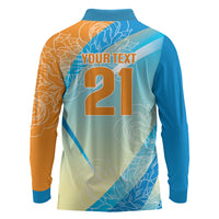World Cricket Custom India Long Sleeve Polo Shirt Ashoka Chakra Jeetega Bhai Jeetega India Jeetega!