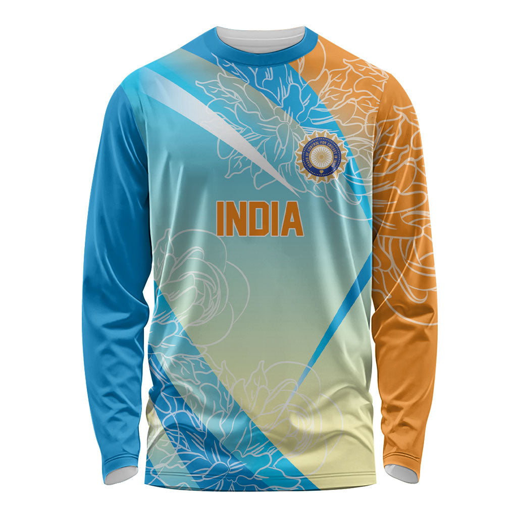 World Cricket Custom India Long Sleeve Shirt Ashoka Chakra Jeetega Bhai Jeetega India Jeetega!