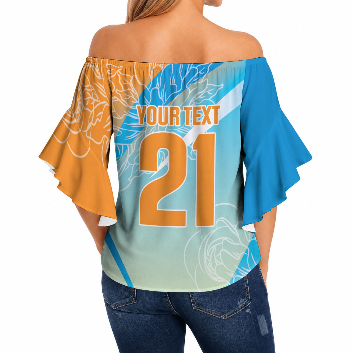World Cricket Custom India Off Shoulder Wrap Waist Top Ashoka Chakra Jeetega Bhai Jeetega India Jeetega!