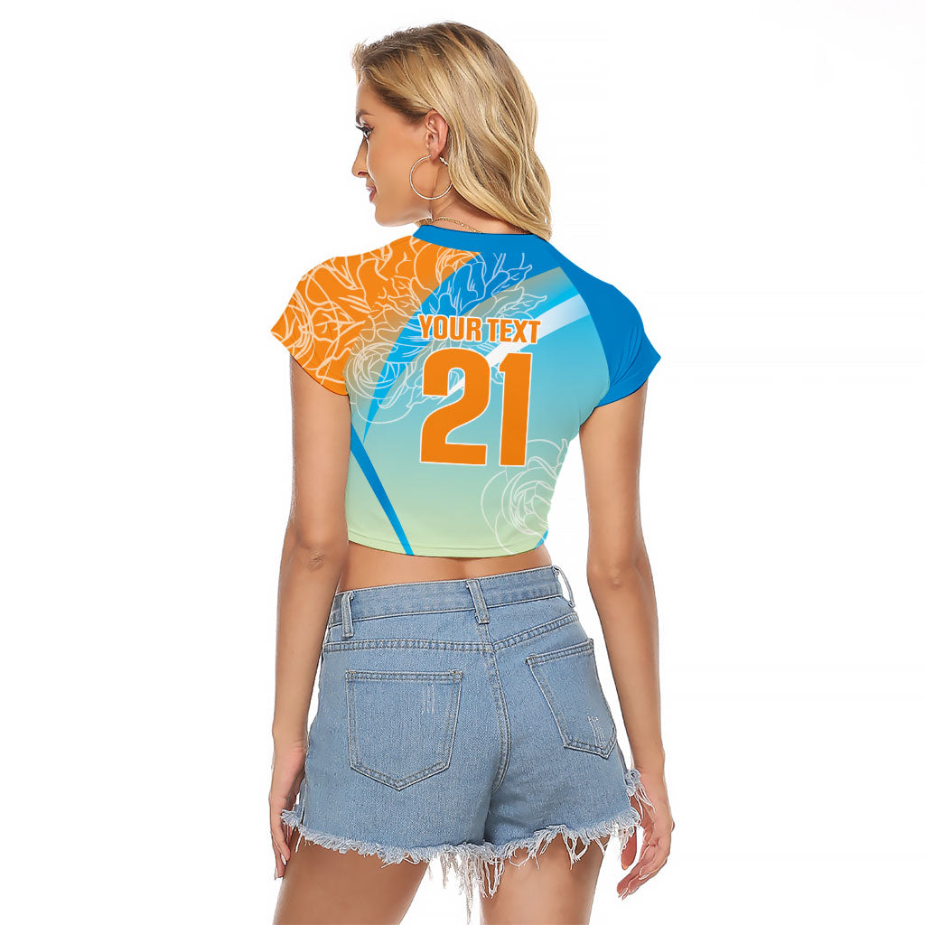 World Cricket Custom India Raglan Cropped T Shirt Ashoka Chakra Jeetega Bhai Jeetega India Jeetega!