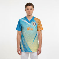 World Cricket Custom India Scrub Top Ashoka Chakra Jeetega Bhai Jeetega India Jeetega!