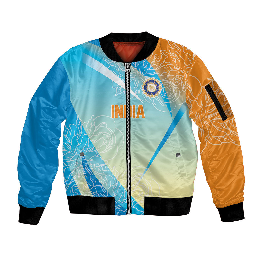 World Cricket Custom India Sleeve Zip Bomber Jacket Ashoka Chakra Jeetega Bhai Jeetega India Jeetega!
