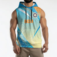 World Cricket Custom India Sleeveless Hoodie Ashoka Chakra Jeetega Bhai Jeetega India Jeetega!