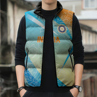 World Cricket Custom India Sleeveless Puffer Jacket Ashoka Chakra Jeetega Bhai Jeetega India Jeetega!