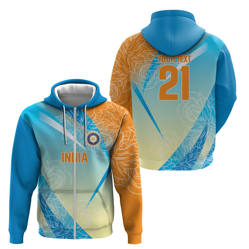 World Cricket Custom India Zip Hoodie Ashoka Chakra Jeetega Bhai Jeetega India Jeetega!