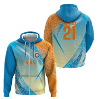 World Cricket Custom India Zip Hoodie Ashoka Chakra Jeetega Bhai Jeetega India Jeetega!