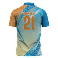 World Cricket Custom India Zipper Polo Shirt Ashoka Chakra Jeetega Bhai Jeetega India Jeetega!