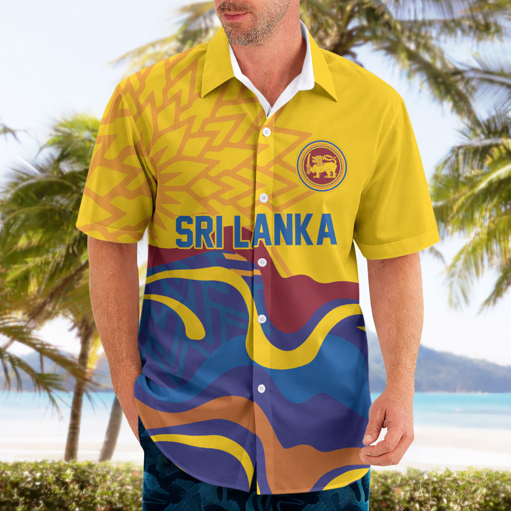 World Cricket Custom Sri Lanka Hawaiian Shirt Lion with Sword Api Dinamu!