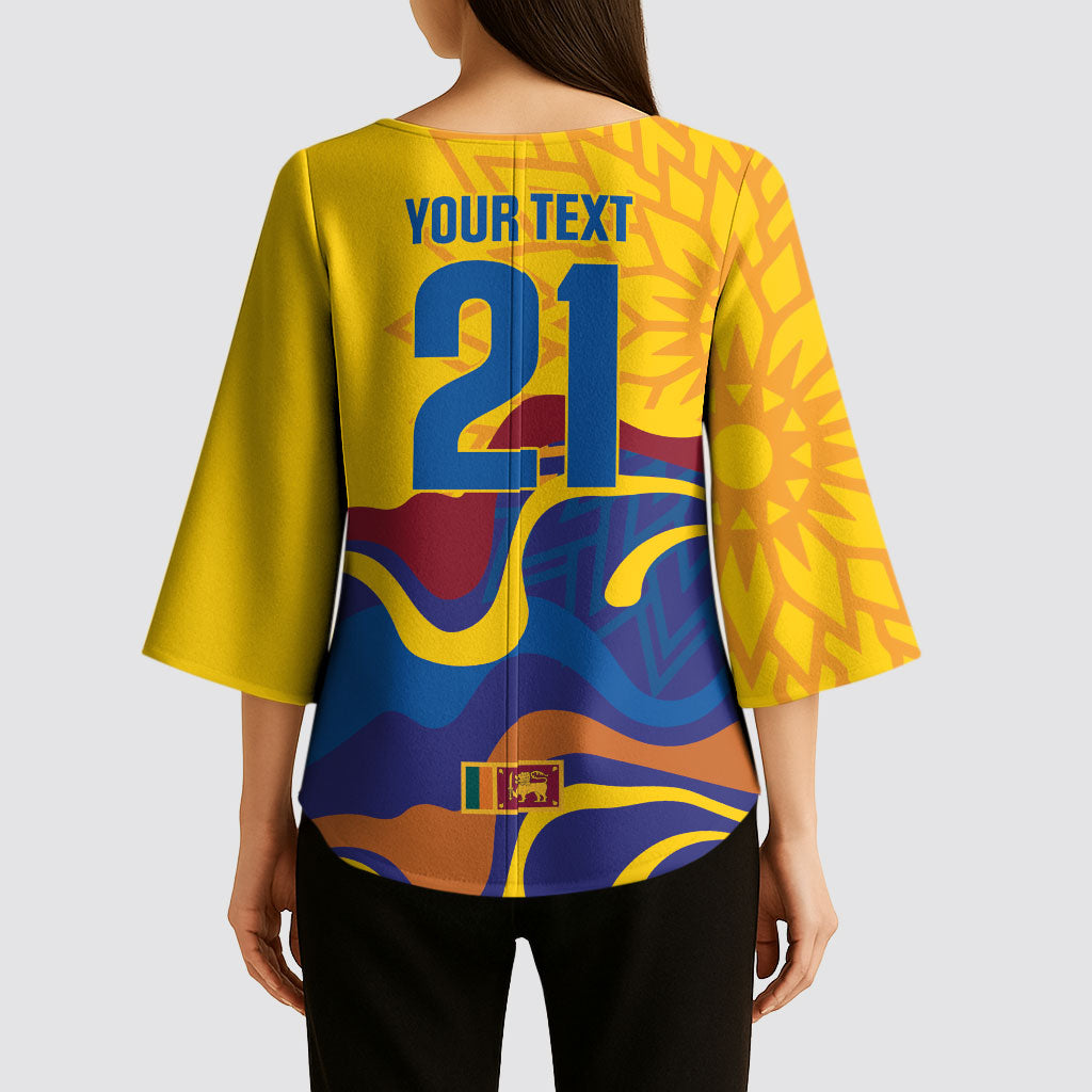 World Cricket Custom Sri Lanka Kimono Sleeve Blouse Lion with Sword Api Dinamu!
