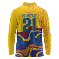 World Cricket Custom Sri Lanka Long Sleeve Polo Shirt Lion with Sword Api Dinamu!
