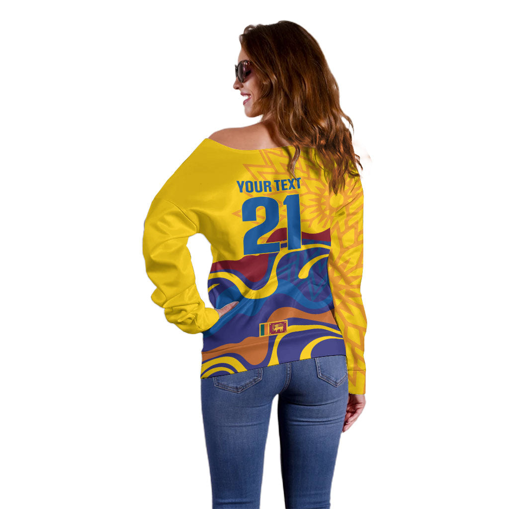 World Cricket Custom Sri Lanka Off Shoulder Sweater Lion with Sword Api Dinamu!